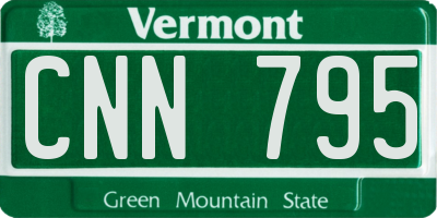 VT license plate CNN795