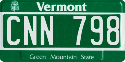 VT license plate CNN798
