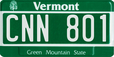 VT license plate CNN801