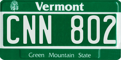 VT license plate CNN802