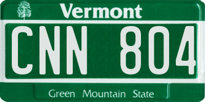 VT license plate CNN804