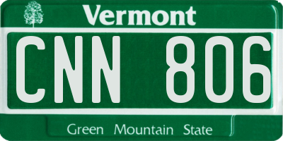 VT license plate CNN806