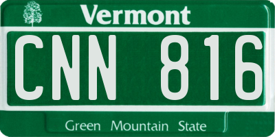 VT license plate CNN816