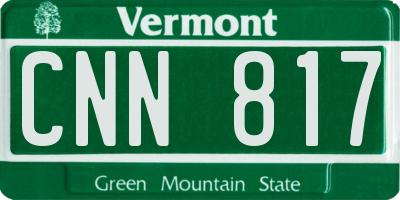 VT license plate CNN817