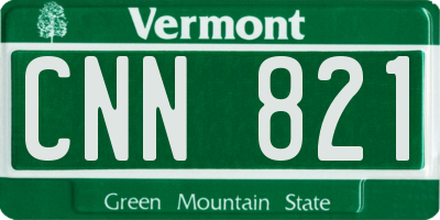 VT license plate CNN821