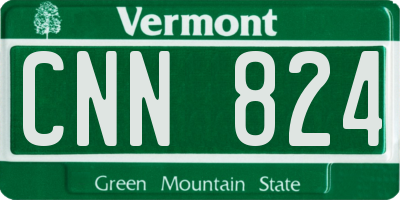VT license plate CNN824