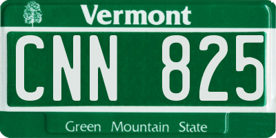 VT license plate CNN825