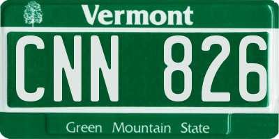 VT license plate CNN826