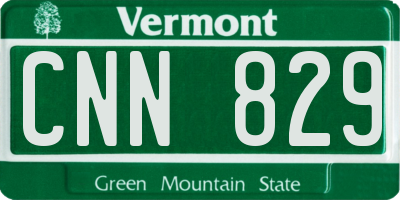 VT license plate CNN829