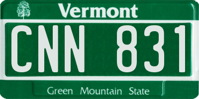 VT license plate CNN831