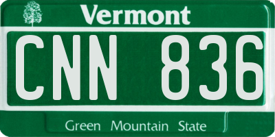 VT license plate CNN836
