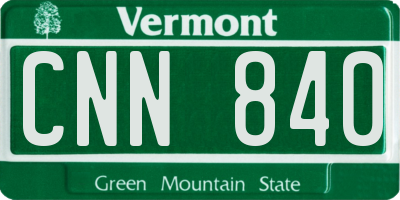 VT license plate CNN840