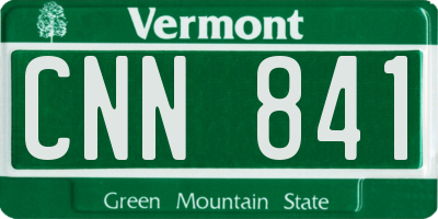 VT license plate CNN841