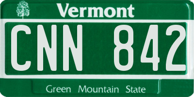 VT license plate CNN842