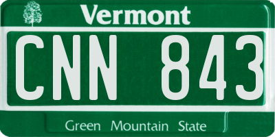 VT license plate CNN843
