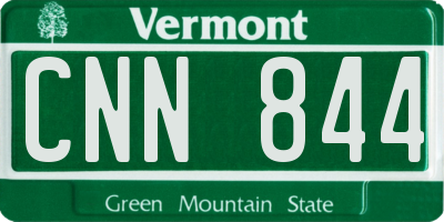 VT license plate CNN844