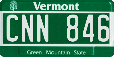 VT license plate CNN846