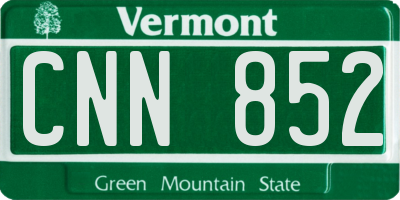 VT license plate CNN852