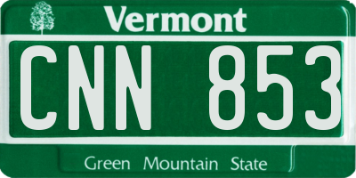 VT license plate CNN853