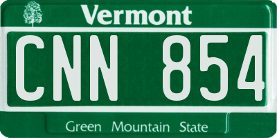 VT license plate CNN854