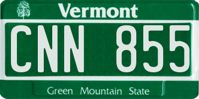 VT license plate CNN855