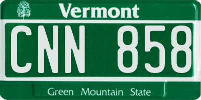 VT license plate CNN858