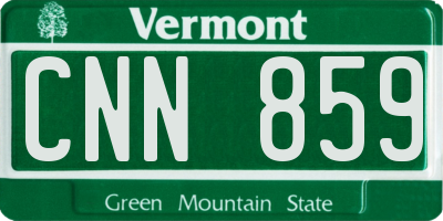 VT license plate CNN859