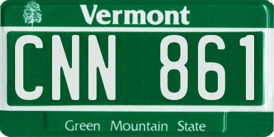 VT license plate CNN861