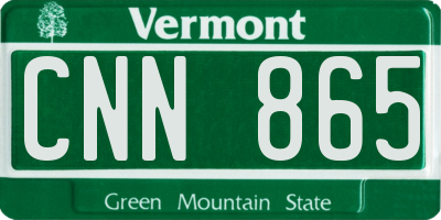 VT license plate CNN865