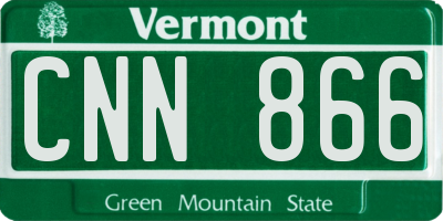 VT license plate CNN866