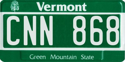 VT license plate CNN868