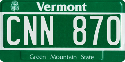 VT license plate CNN870
