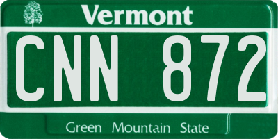 VT license plate CNN872