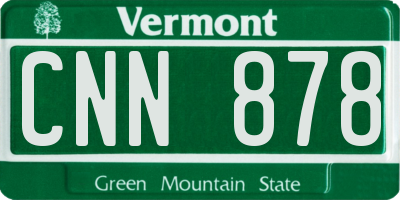 VT license plate CNN878