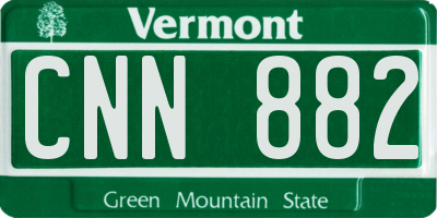 VT license plate CNN882
