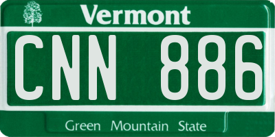 VT license plate CNN886