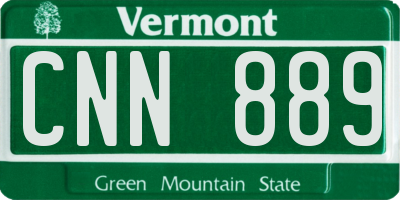 VT license plate CNN889