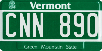 VT license plate CNN890