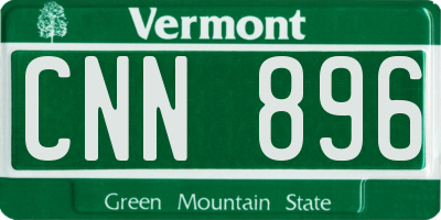 VT license plate CNN896