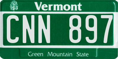VT license plate CNN897
