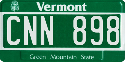 VT license plate CNN898