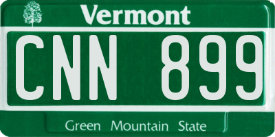 VT license plate CNN899