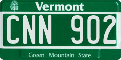 VT license plate CNN902
