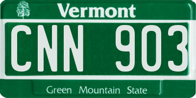 VT license plate CNN903