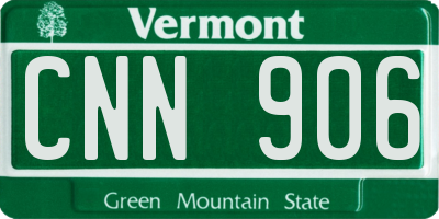 VT license plate CNN906