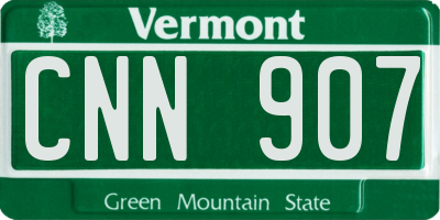 VT license plate CNN907