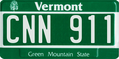 VT license plate CNN911
