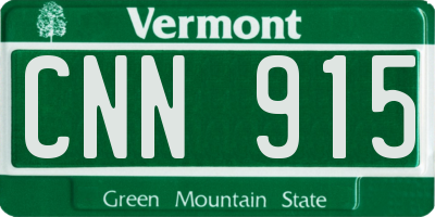 VT license plate CNN915