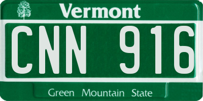 VT license plate CNN916