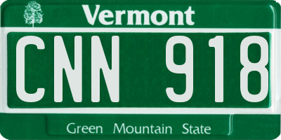 VT license plate CNN918